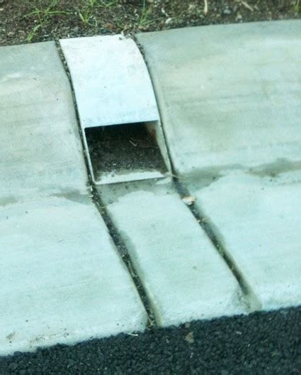kerb drain outlet.